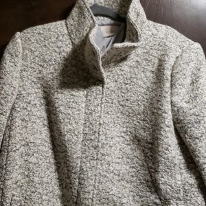 LOFT boucle funnel-neck car coat
